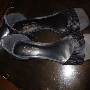 Black Glitter Sandals